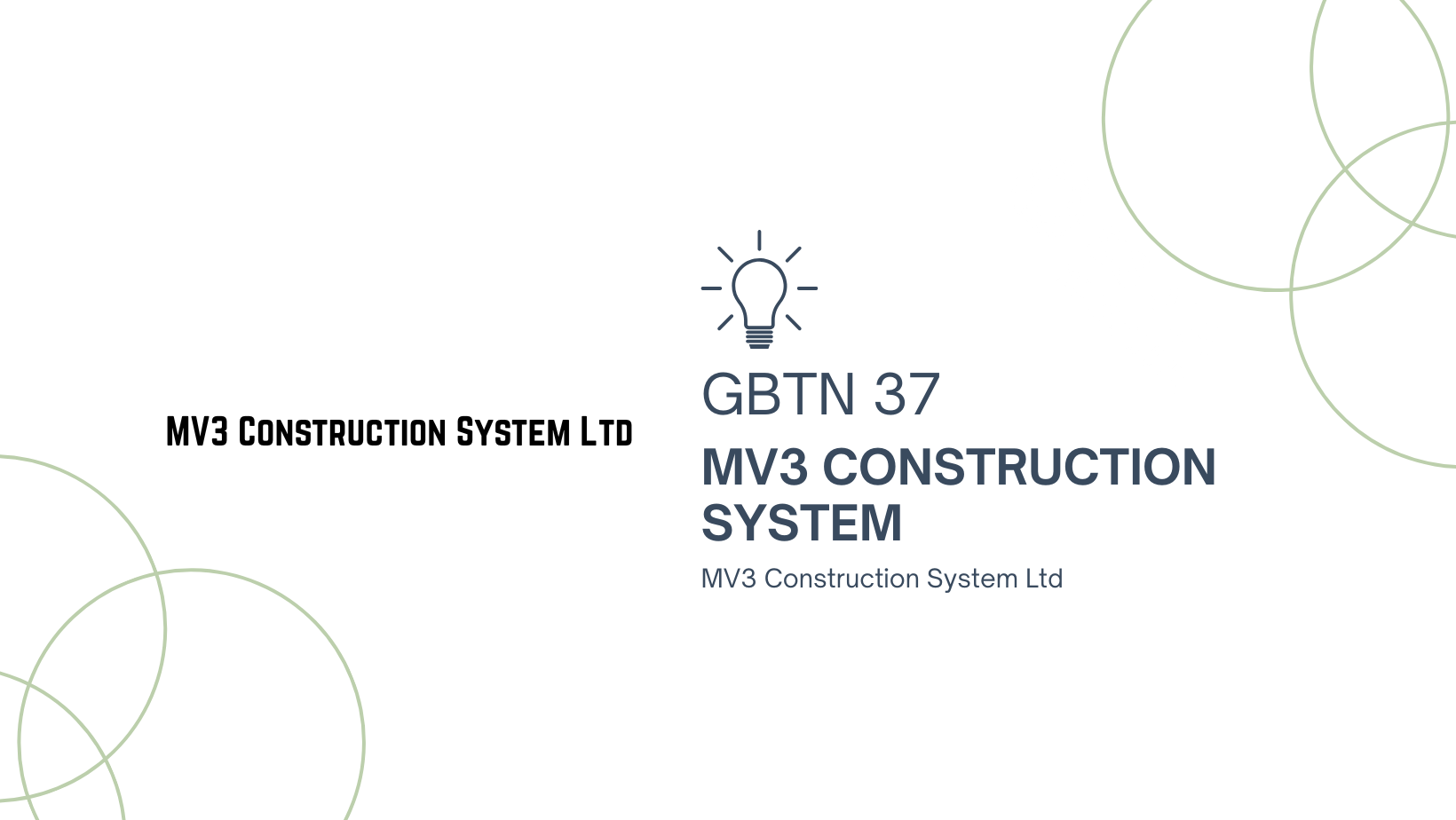 GBTN37 – MV3 Construction System